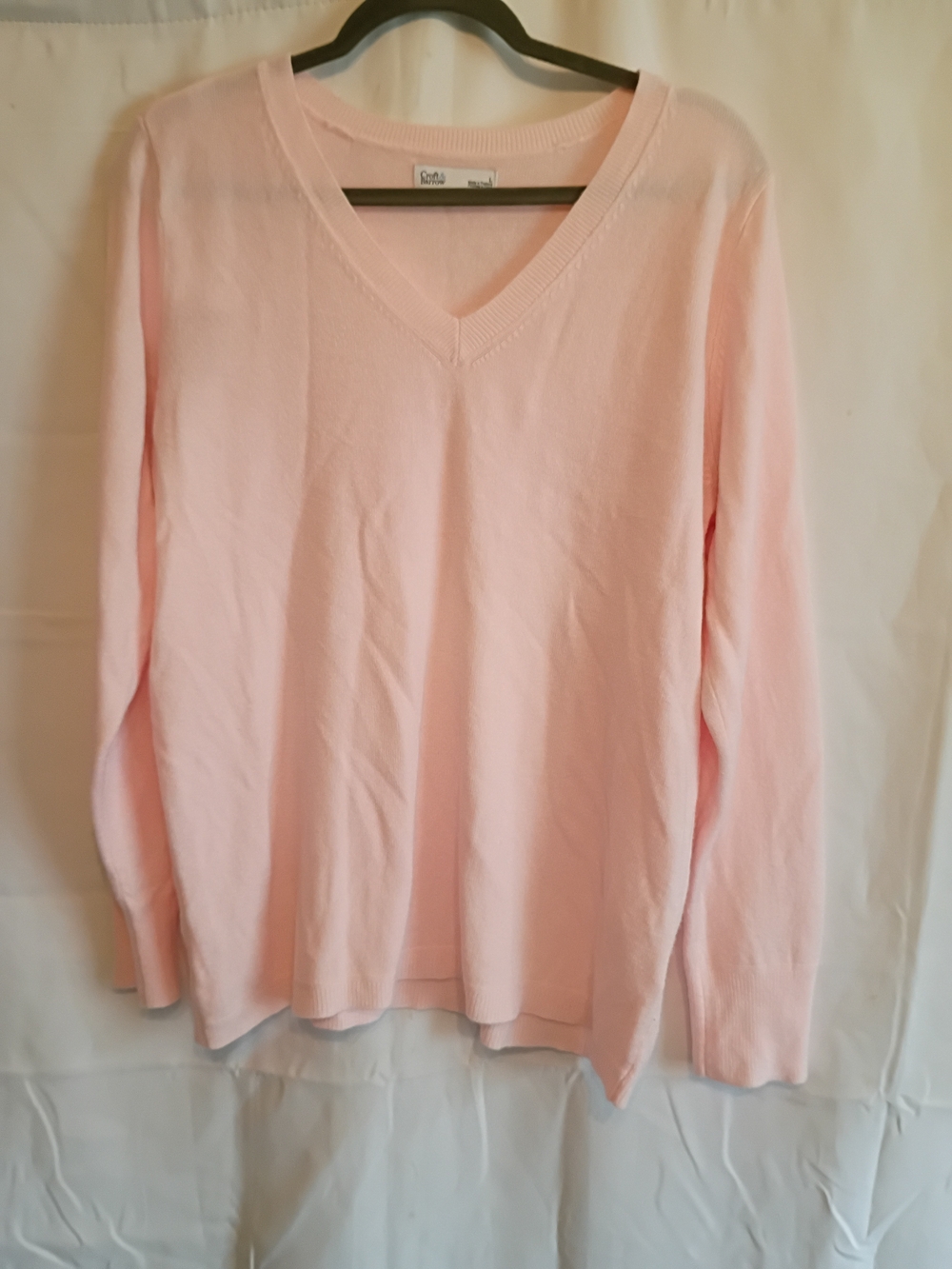 Croft And Barrow Soft Pink V-Neck Women’s Sweater Size Large